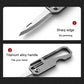 Mini folding knife showing sharp edge and titanium-alloy handle shape
