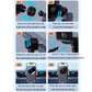 Installation guide for car wireless charging vent holder with clamp, twist, and wiring steps.