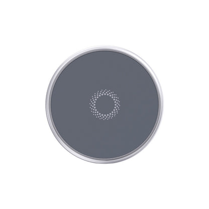 Car magnetic phone holder with dark circular ring light and dotted power icon