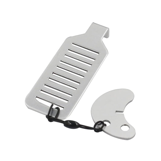 Stainless steel door blocker with cord and latch plate
