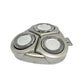 Round foil shaver replacement head with side mounting clip
