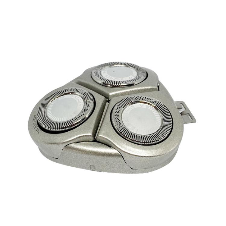 Round foil shaver replacement head with side mounting clip