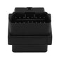 Black OBD-II 16-pin adapter plug with open connector socket