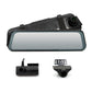 Rearview mirror dashcam with built-in screen and dual external camera modules