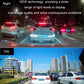 Car dash cam showing night and day road footage with WDR wide dynamic display