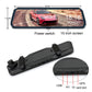 Rearview mirror dashcam with 10-inch screen and rear connection ports panel
