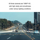 Dashcam footage view showing multi-lane highway traffic