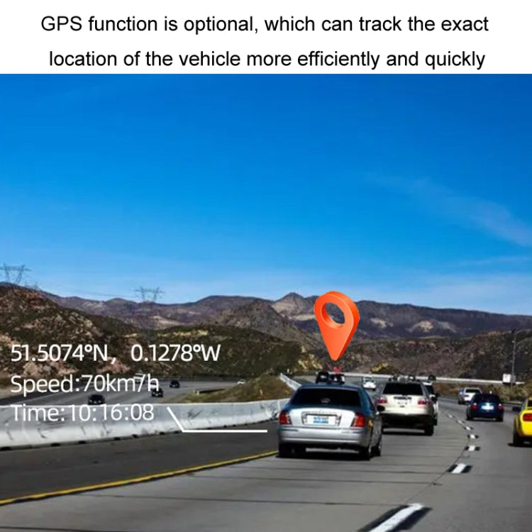 Dashcam footage with GPS location pin over highway driving view