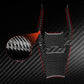 Black carbon-fiber ignition cover stickers with red accent lines (4-piece set)