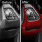 Ignition zone sticker set showing black and red carbon-fiber designs