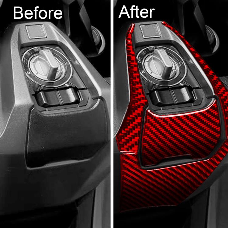 Ignition zone sticker set showing black and red carbon-fiber designs