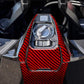 Red carbon-fiber ignition zone protective sticker set on motorcycle key area