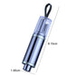 Mini car safety hammer dimensions, clear head and lanyard, silver body with steel tip