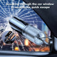Mini car safety hammer for breaking car windows, clear head and lanyard, steel tip visible