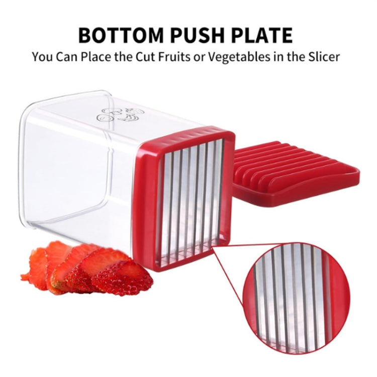 Kitchen slicer base with bottom push plate and stainless steel cutting blades