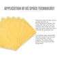 Set of folded yellow scratch repair cloths with zigzag edges