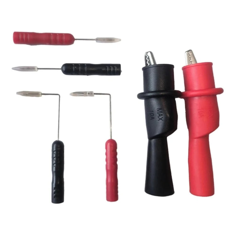 Multimeter replacement probe set with red and black insulated handles and metal needle tips