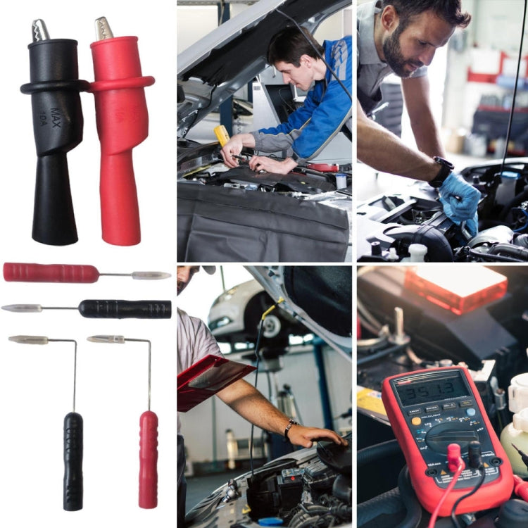Multimeter probe kit with red and black insulated probes and metal tips for testing