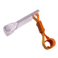 Bus pull ring handle with clear plastic bar and orange lanyard ring pull