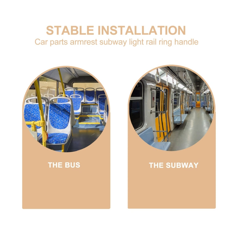 Installation guide graphic for bus pull ring handle in bus and subway