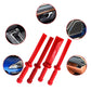 Red tire scraper tools, 4-piece set with pointed blade ends and smooth stems