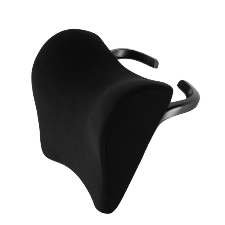 Memory foam car headrest cover, black smooth contoured support with side gripping handles