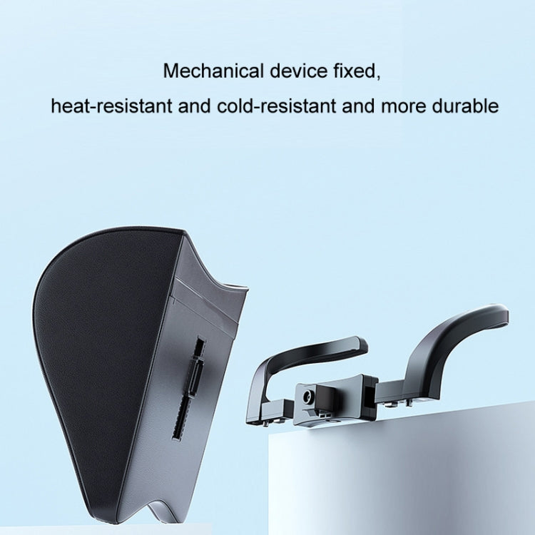 Memory foam headrest cover with mounting hardware, black back panel and bracket