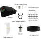 Solar watering device kit with controller, charging cables, hose, screws, and filters