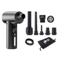 Wireless handheld vacuum air pump with multiple nozzle attachments and carrying pouch
