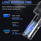 Wireless handheld vacuum air pump showing built-in battery capacity and charging indicator