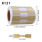 Kraft paper price sticker roll with gold and white label strips, 6.5cm x 4.5cm