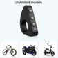 Compact black handlebar Bluetooth remote controller with clamp and side button strip