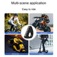 Black motorcycle handlebar remote controller with clamp opening and action buttons