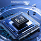 Electronics module close-up on black handlebar Bluetooth remote controller