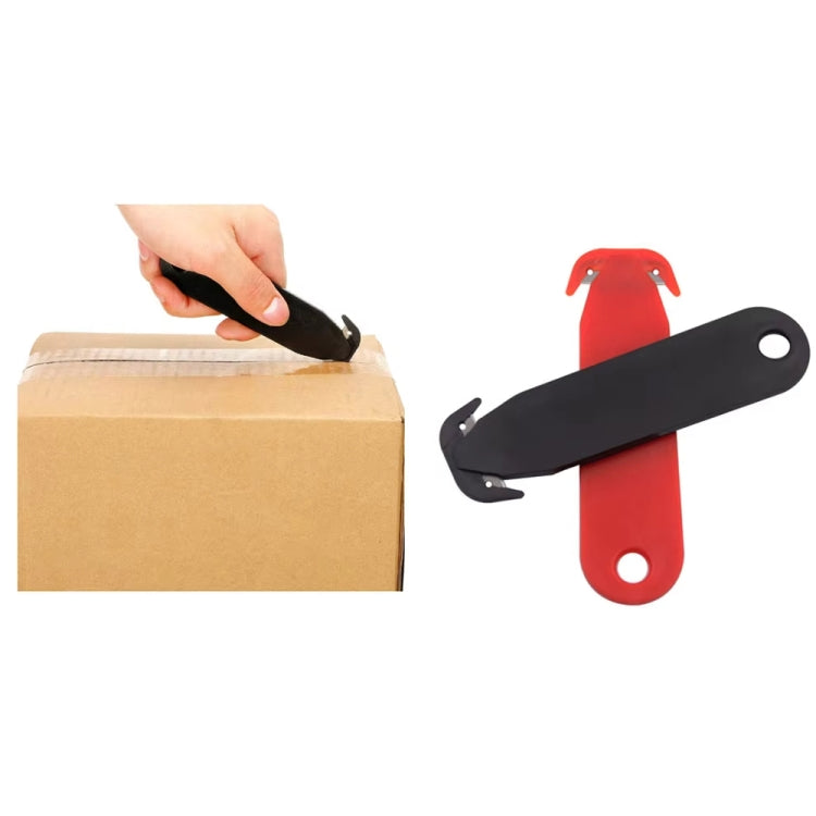 Unboxing film cutting knife used to slice packing film on a cardboard box