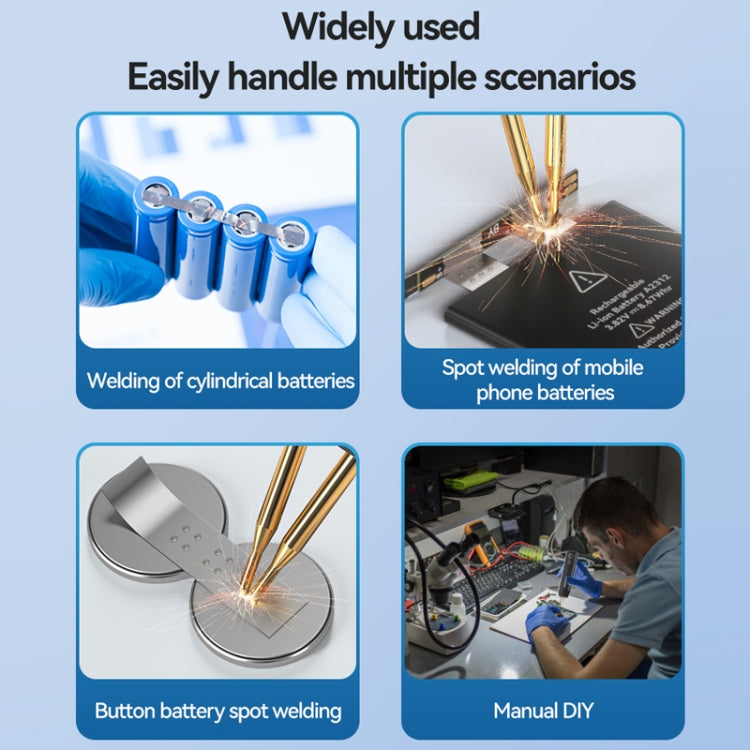 Spot welding machine with gold electrode tip for DIY battery spot welding