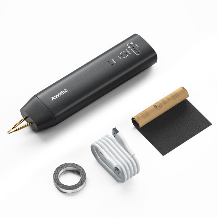 Handheld nickel spot welder kit with electrode ring, cable, and sanding paper