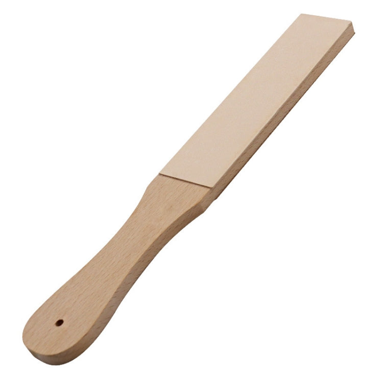 Double-sided leather knife sharpening board with wooden handle