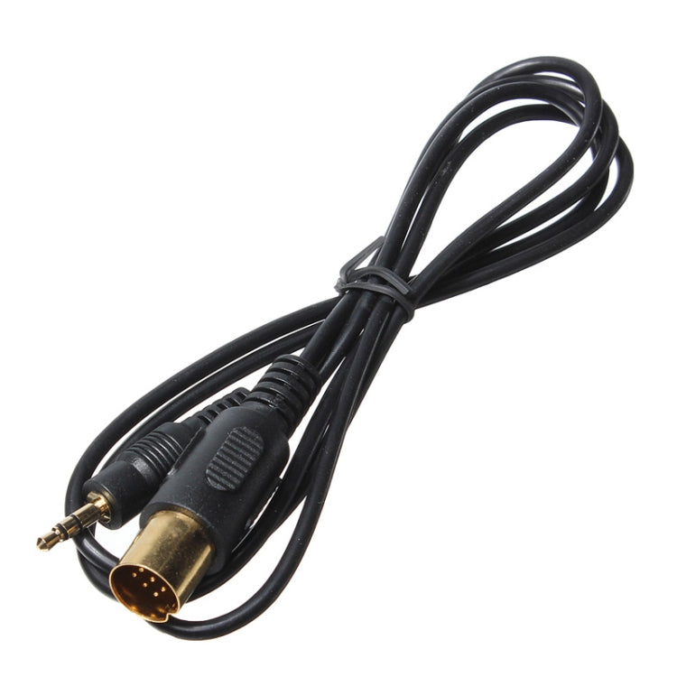 Stereo audio input cable with 3.5mm plug and round multi-pin connector