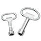 Set of triangular key wrenches in small and large sizes, chrome loop handles