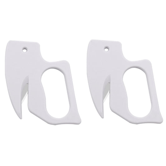 White letter opener tool with cutting blade, two-pack.