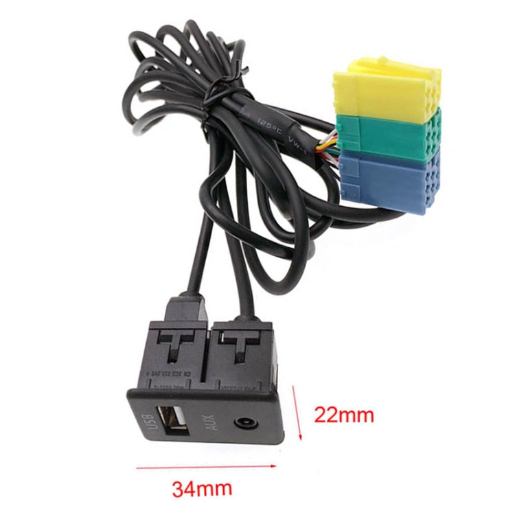 20-pin car AUX/USB audio cable with 34mm and 22mm measurement
