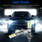 Installed H1/H3 LED fog light bulb showing yellow LED array on metal base