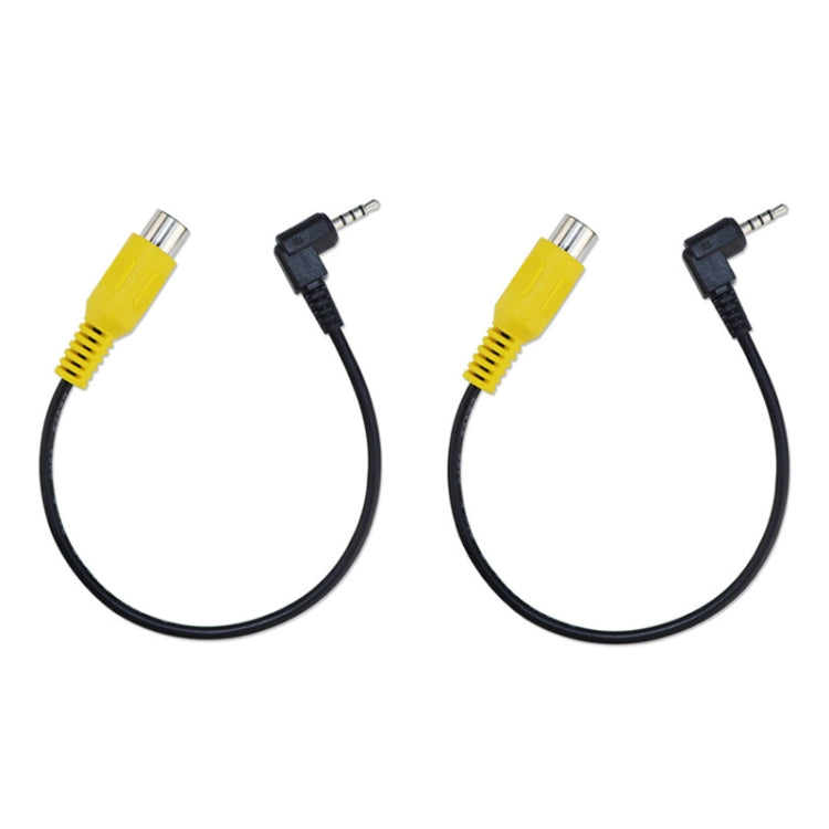 Two RCA female to 3.5mm stereo video car navigation cables, yellow RCA and black plug