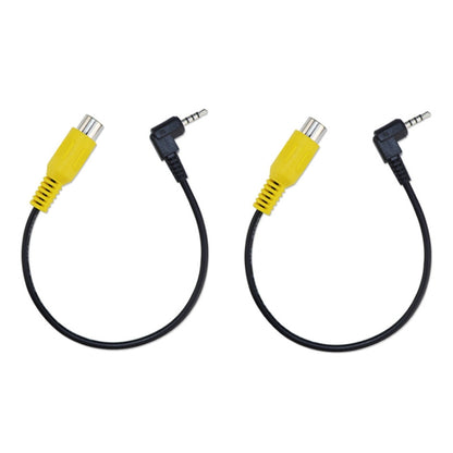 Two RCA female to 3.5mm stereo video car navigation cables, yellow RCA and black plug