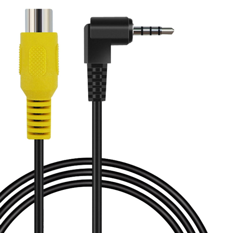 RCA female connector with stacked metal contact and black 3.5mm plug, stereo audio/video cable
