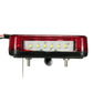 Rectangular LED brake light bar with red lens and white LED strip, mounting studs