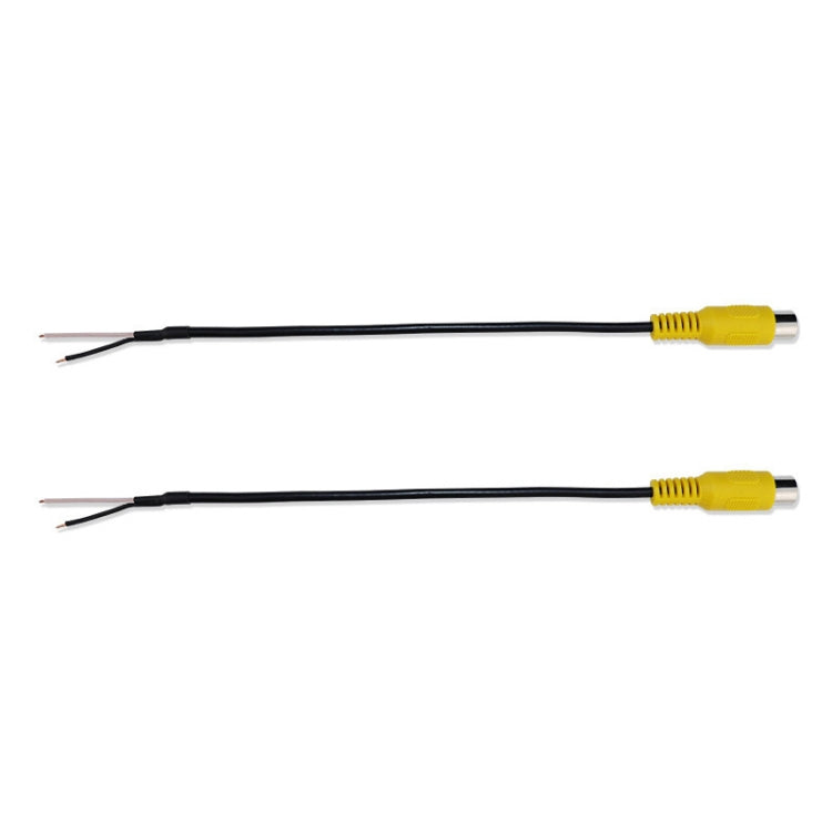 2-pack RCA AV audio cables with yellow lotus-style connectors and black shielded leads