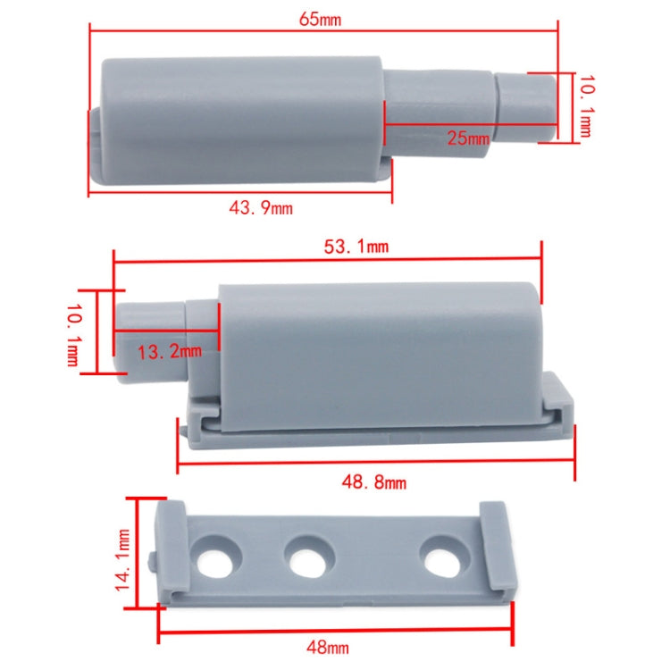 Magnetic cabinet door bouncer dimensions view: thick bumper with mounting base