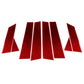 Set of B-pillar decorative stickers, red carbon-fiber style (8 pcs)